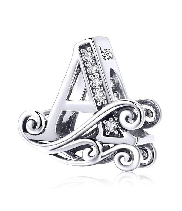 BETTY&SARAH 925 Sterling Silver Letter Charms for Pandora Bracelets