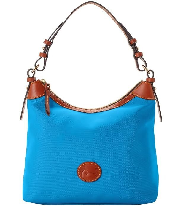 Dooney & Bourke lightweight nylon shoulder bag for women with leather strap in red