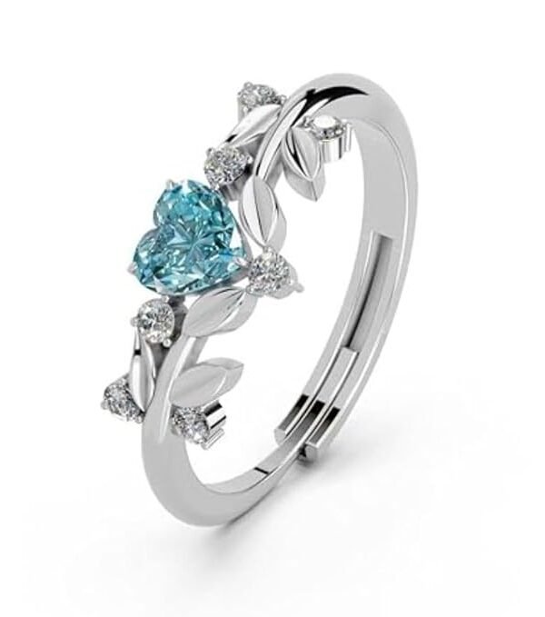 Miss Highness 925 sterling silver heart solitaire adjustable ring for women